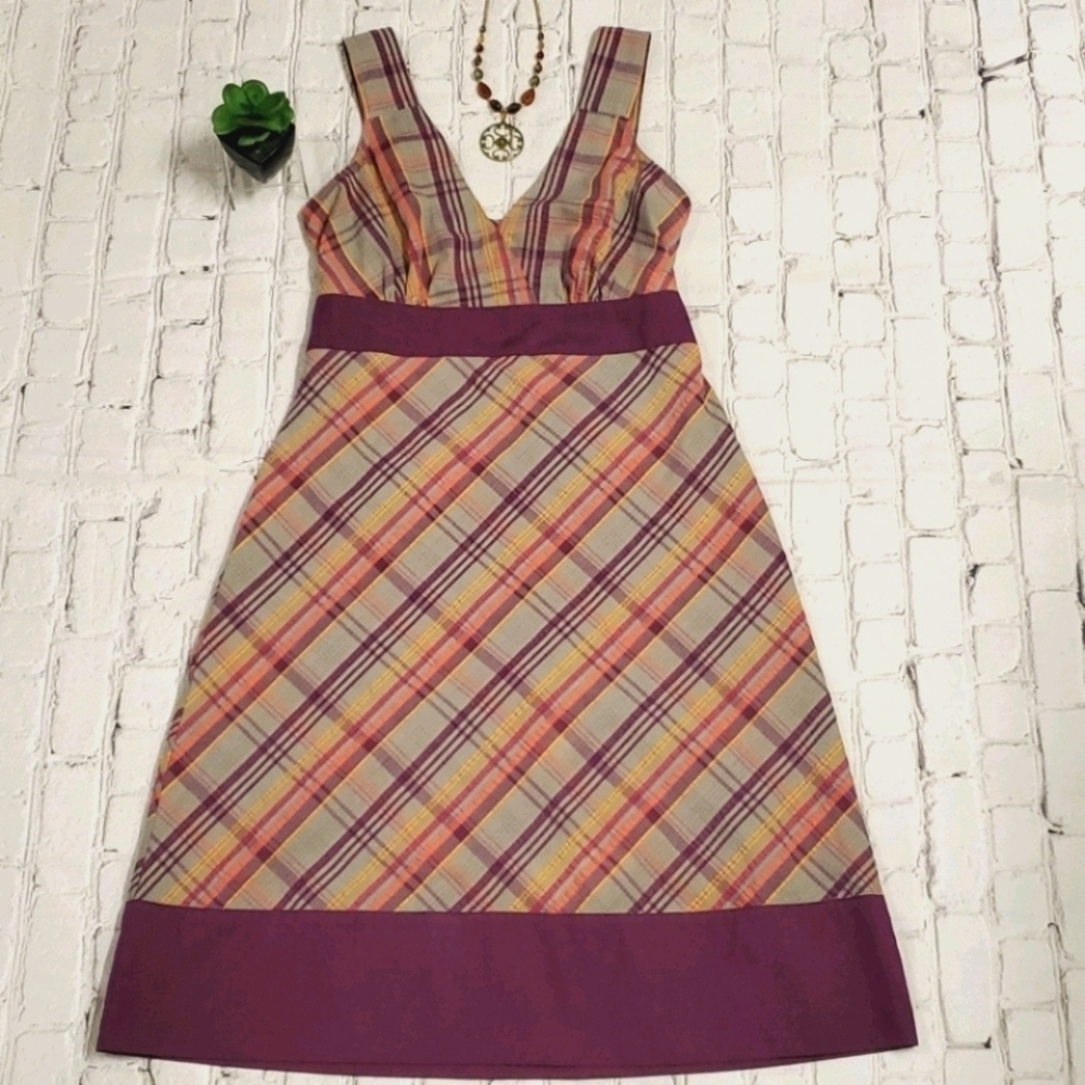 PATAGONIA PLAID SLEEVELESS SUN DRESS
